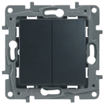Переключатель 2х-клавишный 10A 250В антрацит ETIKA Legrand