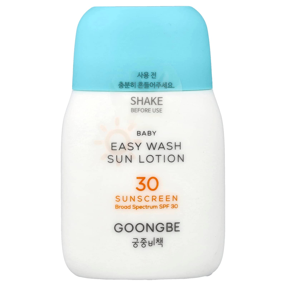 Goongbe, легкое солнцезащитное средство, для детей, легкое умывание, SPF 30, 60 г (2,11 унции)