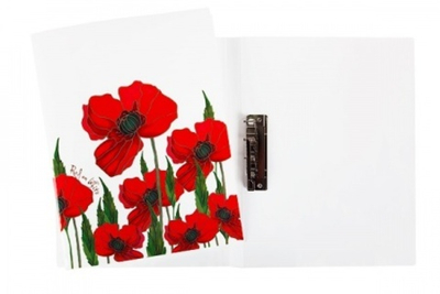 Папка с прижимом Hatber Red on White, A4, кор. 14 мм, 0.07 мкм, с рисунком, пластик, до 100 л.