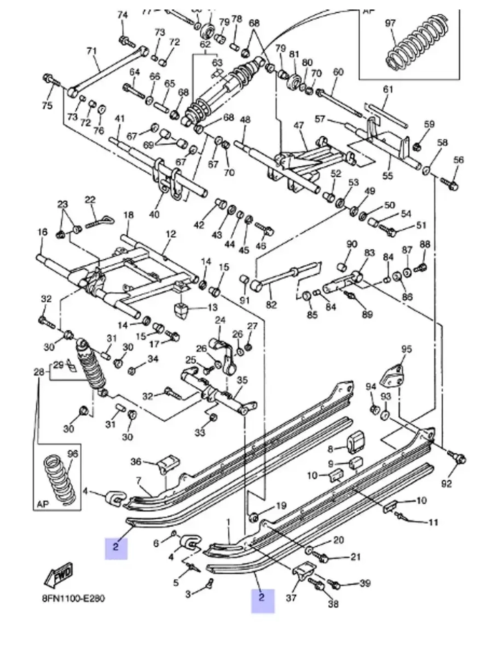 Слайдер гусеничного трака для снегохода VK540/VK10