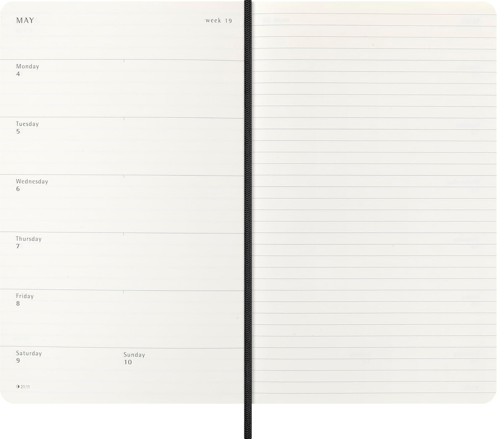 Еженедельник 2026 Moleskine Precious & Ethical MAMBA 13х21см обложка экокожа, черный в подарочной коробке