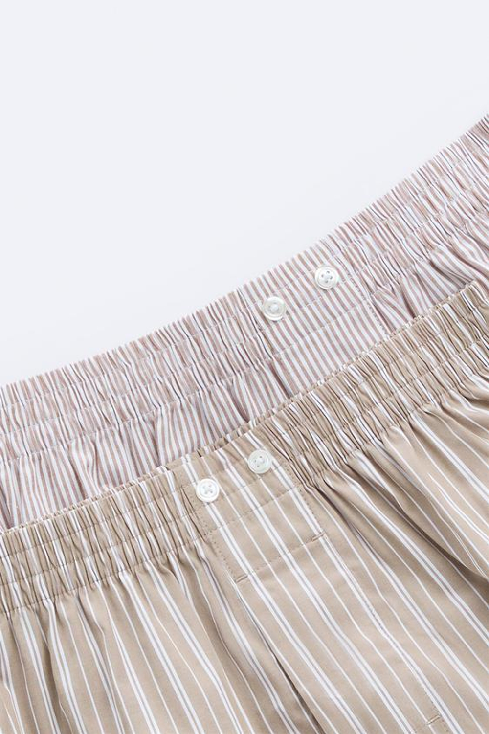 ZARA НАБОР ИЗ ДВУХ ТРУСОВ-БОКСЕРОВ ИЗ ПОПЛИНА В КОНТРАСТНУЮ ПОЛОСКУ, РАЗНОЦВЕТНЫЙ