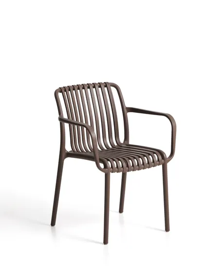Уличный стул Isabellini из пластика коричневого цвета