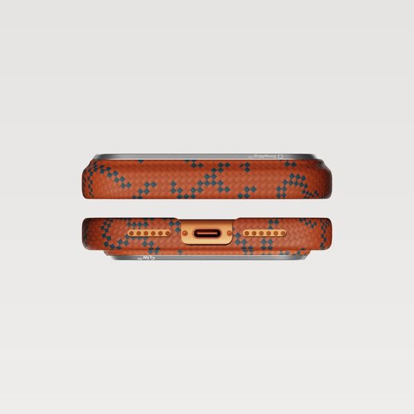 Чехол Pitaka Edge Case для iPhone 17 Pro, Оранжевый монограм | Monogram Gold/Orange
