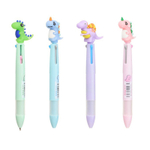 Ручка шариковая, автоматическая, 3в1, Basir, 3-ёх цветная, серия "Динозаврик", с резиновой фигуркой, 36 шт