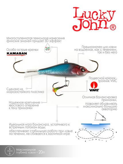 Балансир Lucky John BALTIC 6 с тр. 60мм/121 блистер