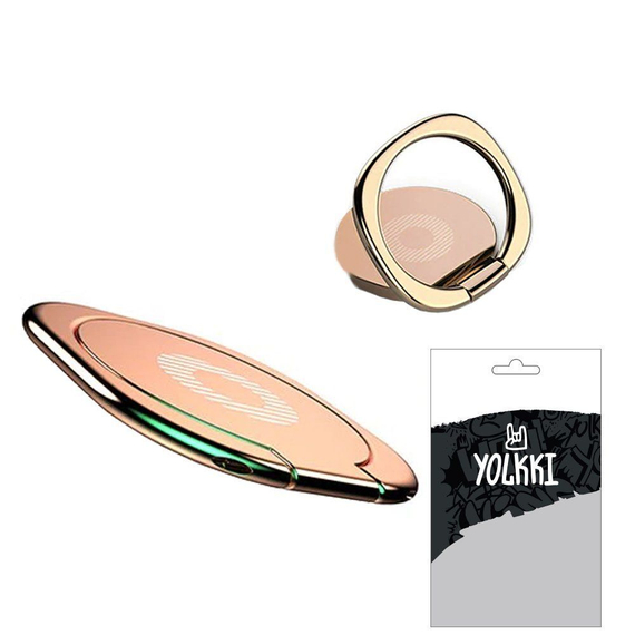 Металлическое кольцо на палец для телефона, Yolkki, цвет розовое золото