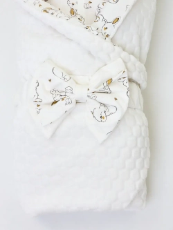 Конверт плюшевый на выписку для новорожденного лето