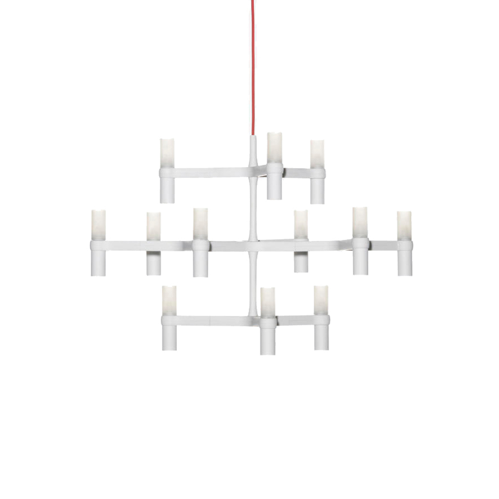 Pendant design lamp  Crown Major by Nemo (White,  12 lampshades)