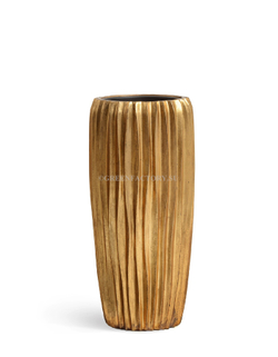 Кашпо TREEZ Effectory - Metal - Высокий конус Design Wave - Сусальное золото