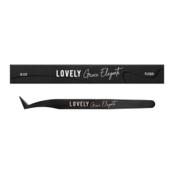 Пинцет для наращивания ресниц Lovely NanoFiber, серия Grace Elegante Black, тип Сапожок