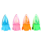 Ластик+точилка "Ракета" 8 см, 1 отверстие, 4 цвета микс, С-40500