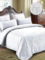 Постельное белье Евро Макси полисатин/жаккард Павлайн Laura Белый