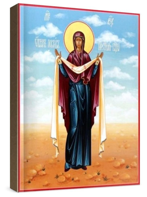 Покров Пресвятой Богородицы (рукописная икона)