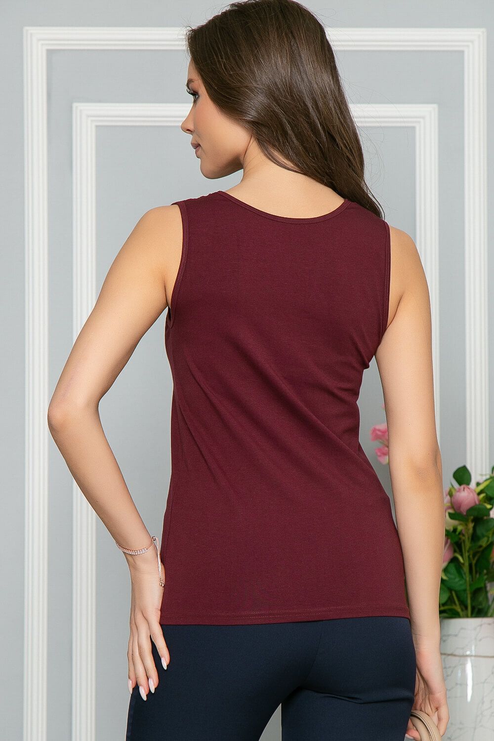 Майка с кружевом (бордо) Б5104 LT Collection (Акция)