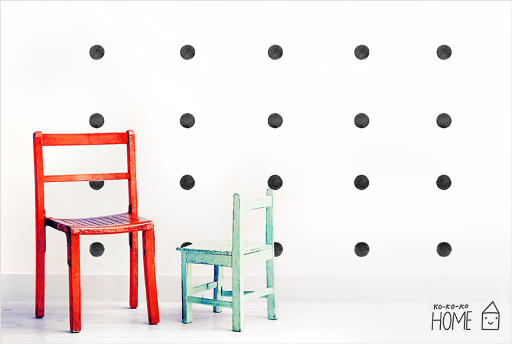Интерьерная наклейка Watercolor Polka Dots — бирюзовый