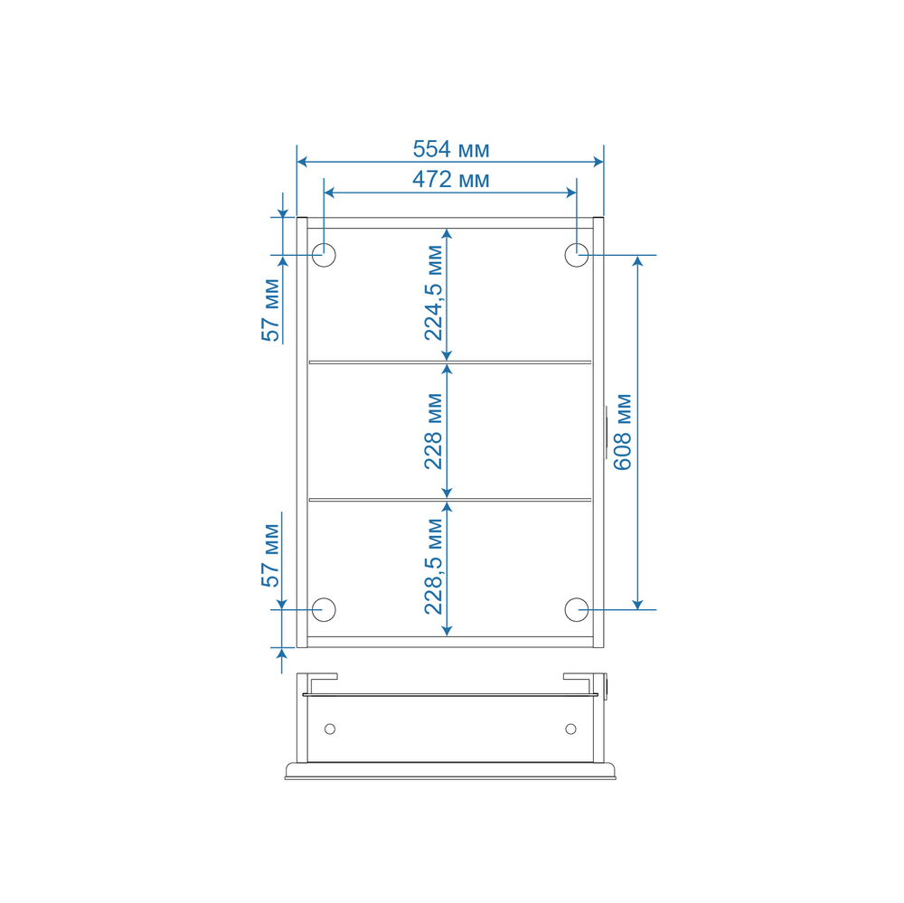 Зеркало-шкаф Джерси Flip-2, 60х80 см (белый корпус,подогрев)