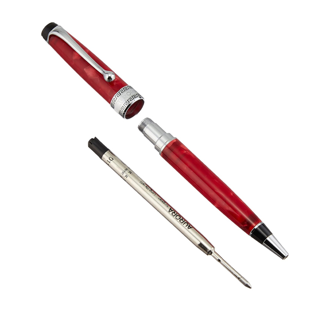Шариковая ручка Aurora Optima Auroloide Red CT стержень: M, цвет чернил: blue, в подарочной коробке