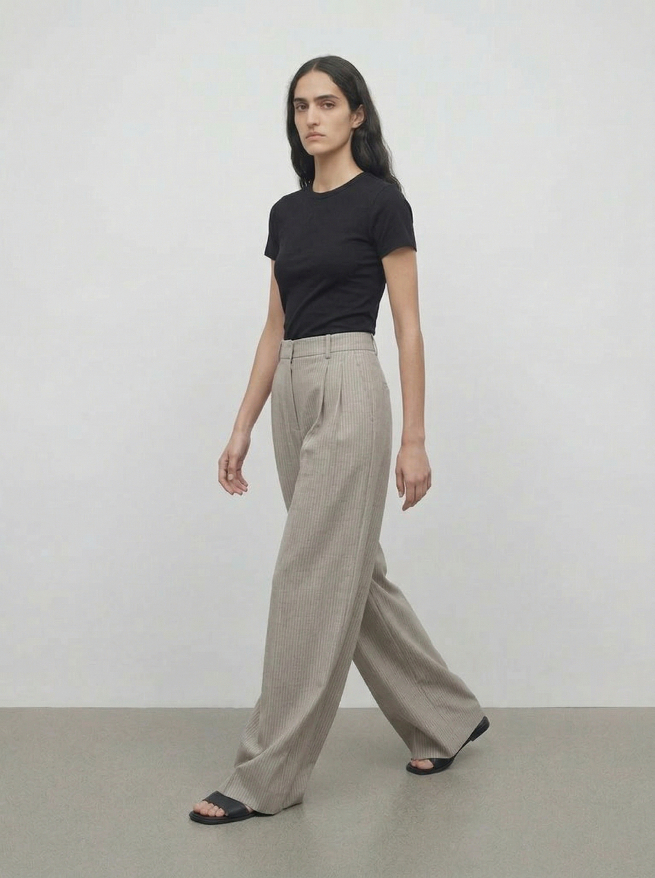 Свободные брюки-палаццо из шерсти