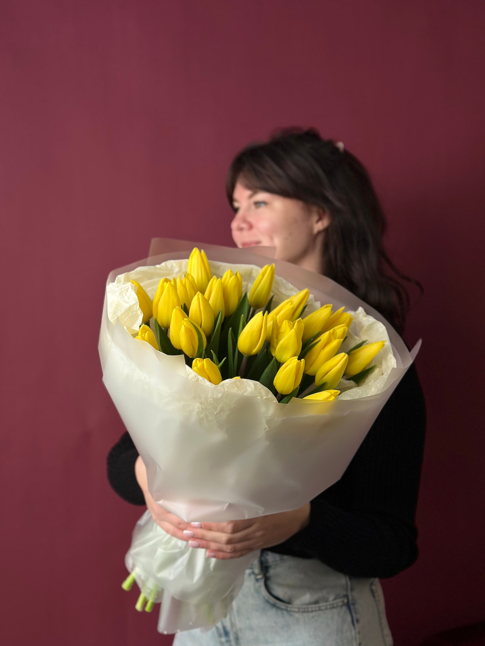 Букет жёлтых тюльпанов "Стронг Голд"