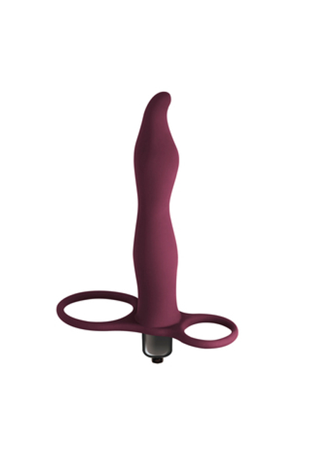 Вибронасадка для двойного проникновения Flirtini Wine red