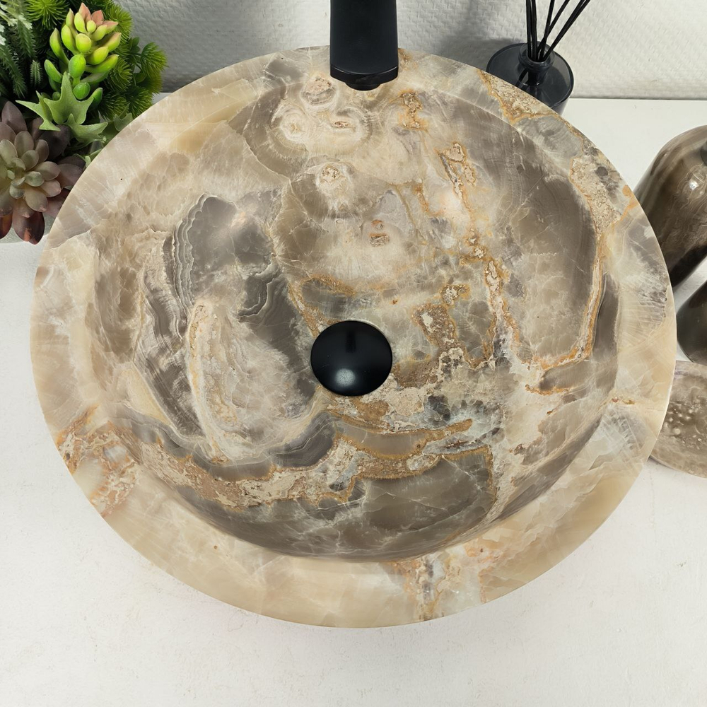 Раковина из оникса Bowl Grey BO-64399 40*40*15 0196