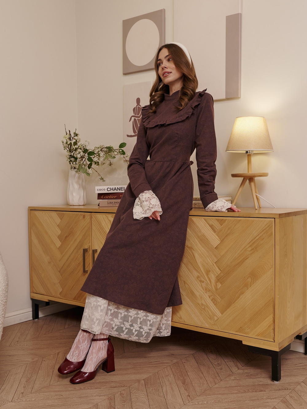 Платье с вшитой манишкой