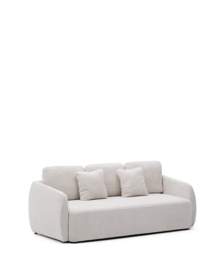 Трехместный диван-кровать Laira, 225 см, шенилл цвета экрю 