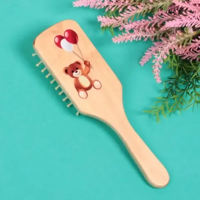 Расческа массажная детская «Baby brush» Медвежонок, цвет корич, 22*6,5см