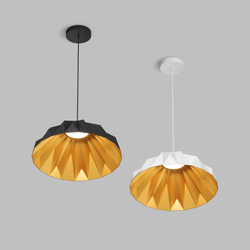 Светильник подвесной ORIGAMI, 20 Вт, 3000К, ?560x1500 мм, металл+акрил, белый + матовое золото