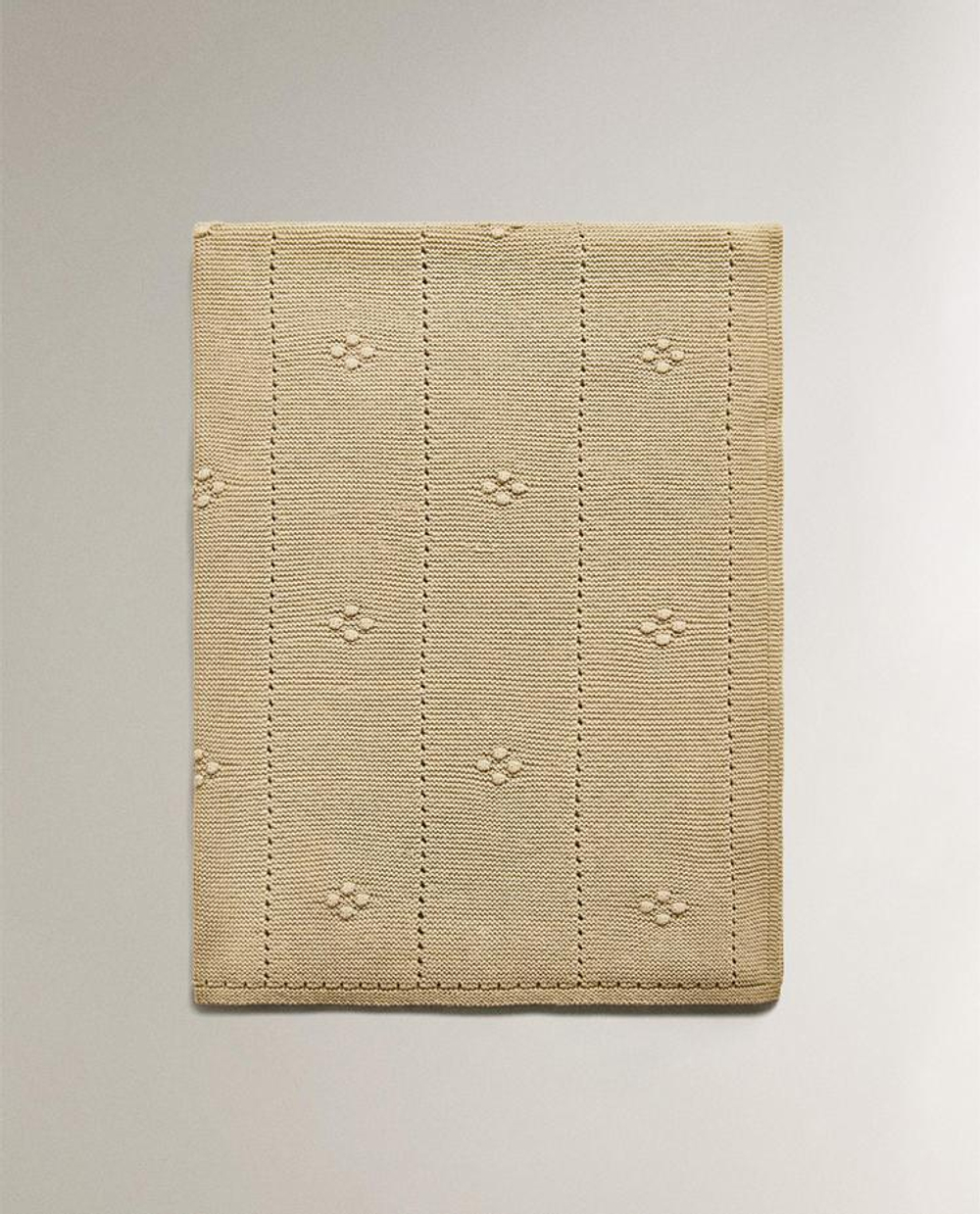 ZARA HOME ДЕТСКИЙ ВЯЗАНЫЙ ПЛЕД, ЗЕЛЕНЫЙ