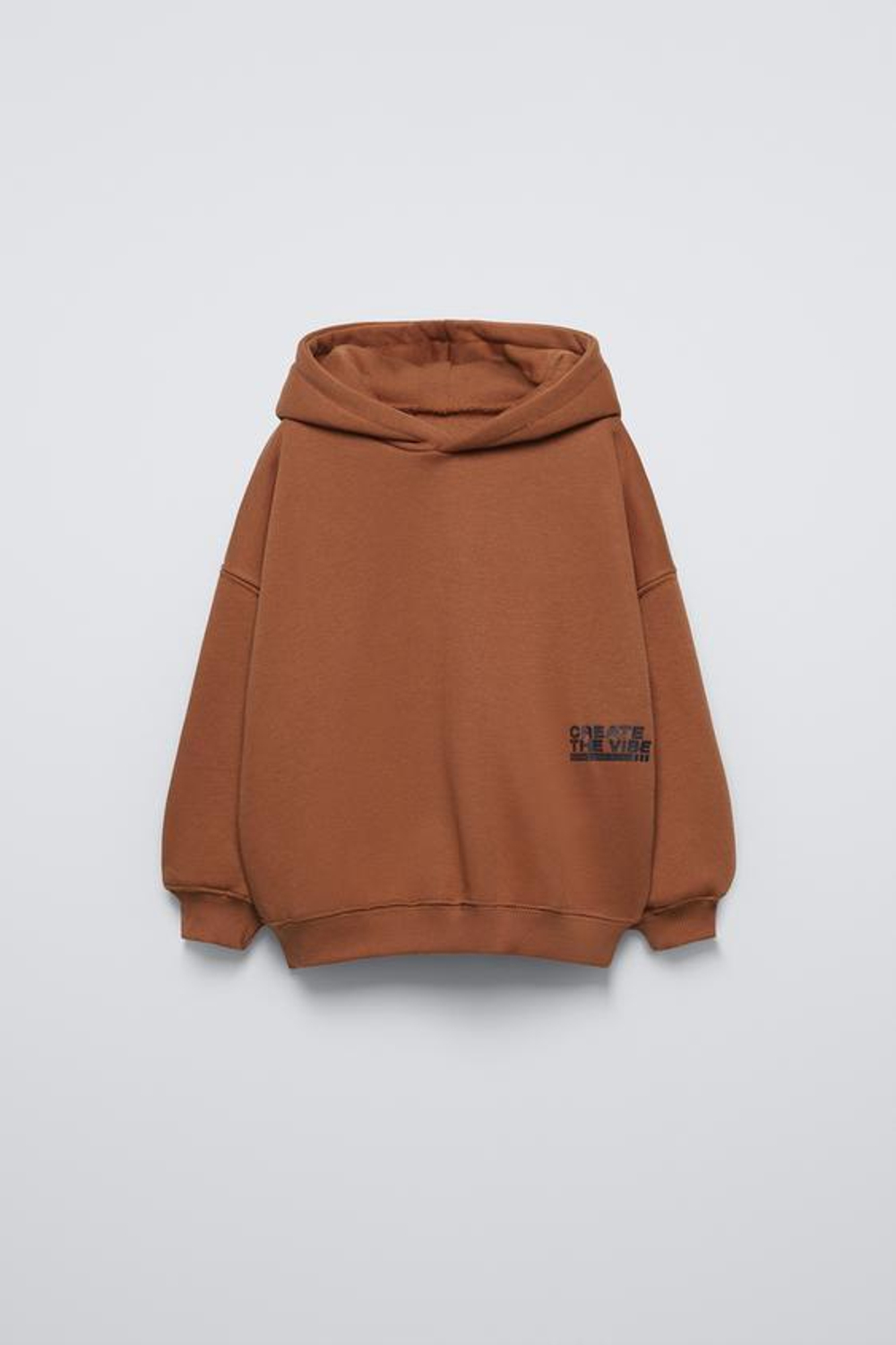 ZARA ТОЛСТОВКА С РЕЛЬЕФНОЙ НАДПИСЬЮ, ЦВЕТ ЖЖЕНОГО АПЕЛЬСИНА