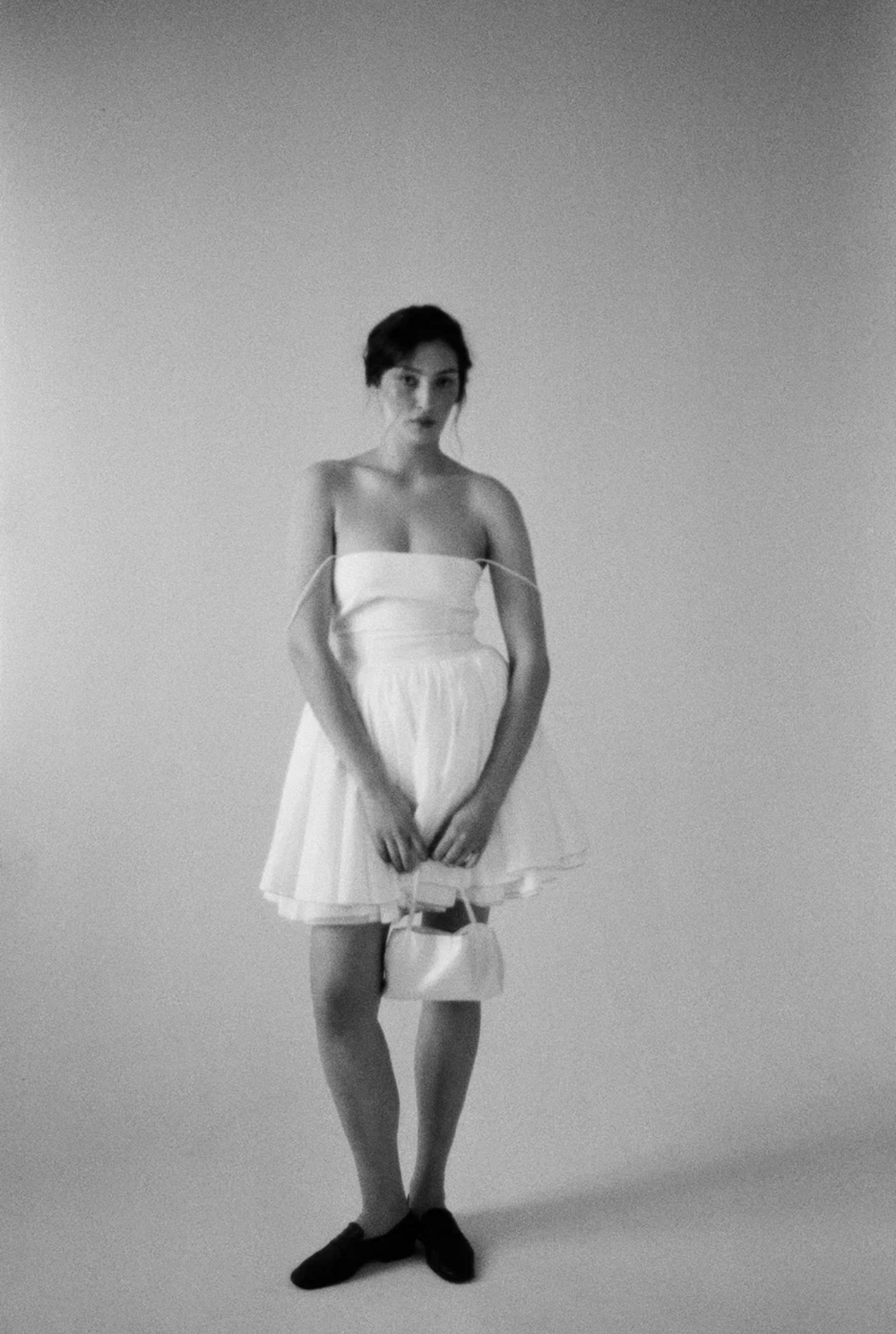 Sari dress in ivory color