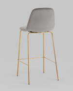 Стул барный Валенсия SN велюр серый золотые ножки 2 шт