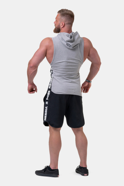 Мужская майка c капюшоном Nebbia Legend-approved hoodie tank top 191 Light grey