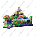 Надувной батут "В гостях у зебры" 7x7x6 м, с окошками на бортах