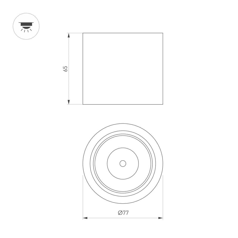 Светильник SP-DICE-R77-10W Warm3000 (BK, 24 deg, 230V) (Arlight, IP54 Металл, 5 лет) 046626