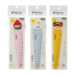 Линейка Basir пластиковая, фигурная, серия "Мультяшки", с фигурной насадкой фрукты, лица и животные, размер - 12 см