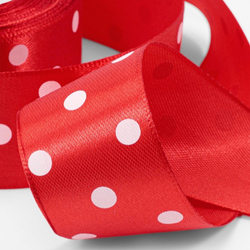 Атласная лента в горошек 40 мм