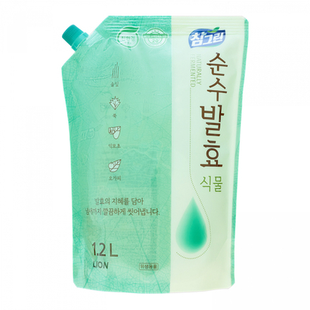 LION CHARMGREEN Pure Fermentation Plant 1,2L Refill Средство для мытья посуды, овощей и фруктов "CHARMGREEN Pure Fermentation" Горные травы 1,2кг