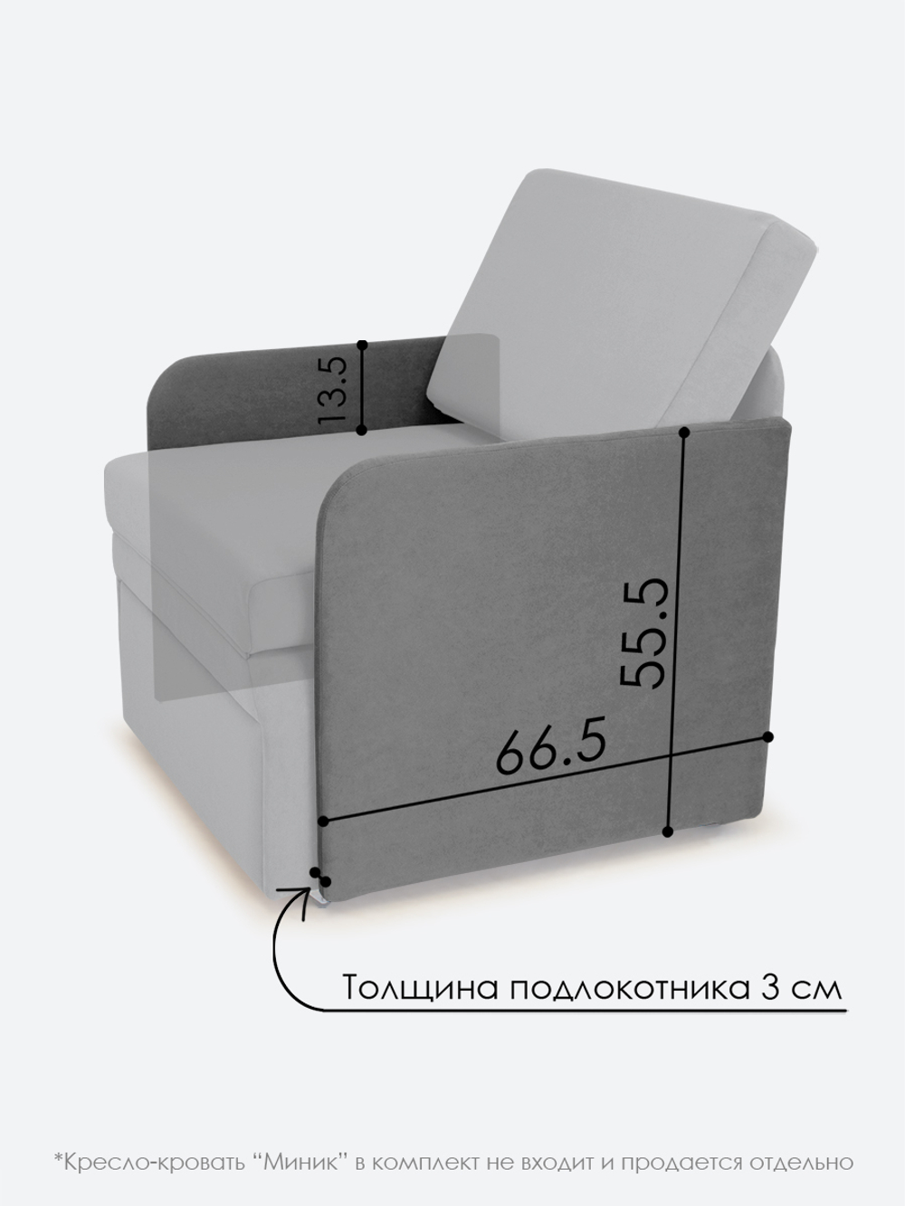 Подлокотники для кресла-кровати Миник, комплект из 2 шт (левый и правый)