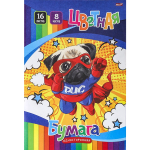 Бумага цветная Проф-Пресс, 166х240 мм, немелованная, односторонняя, 16 листов, 8 цветов, на скрепке, "Супермопс"