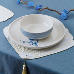 Тарелка «Ориенталь» мелкая;фарфор;D=27см;белый,синий (Цвет: белый)