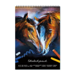 Скетчпад для пастели А3 30л., для смешанн.техник, черн. бумага "Кони" (Феникс+)