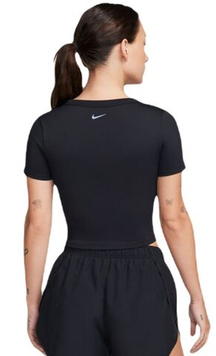 Женская теннисная футболка Nike One Fitted Dri-Fit Short Sleeve Top - черный