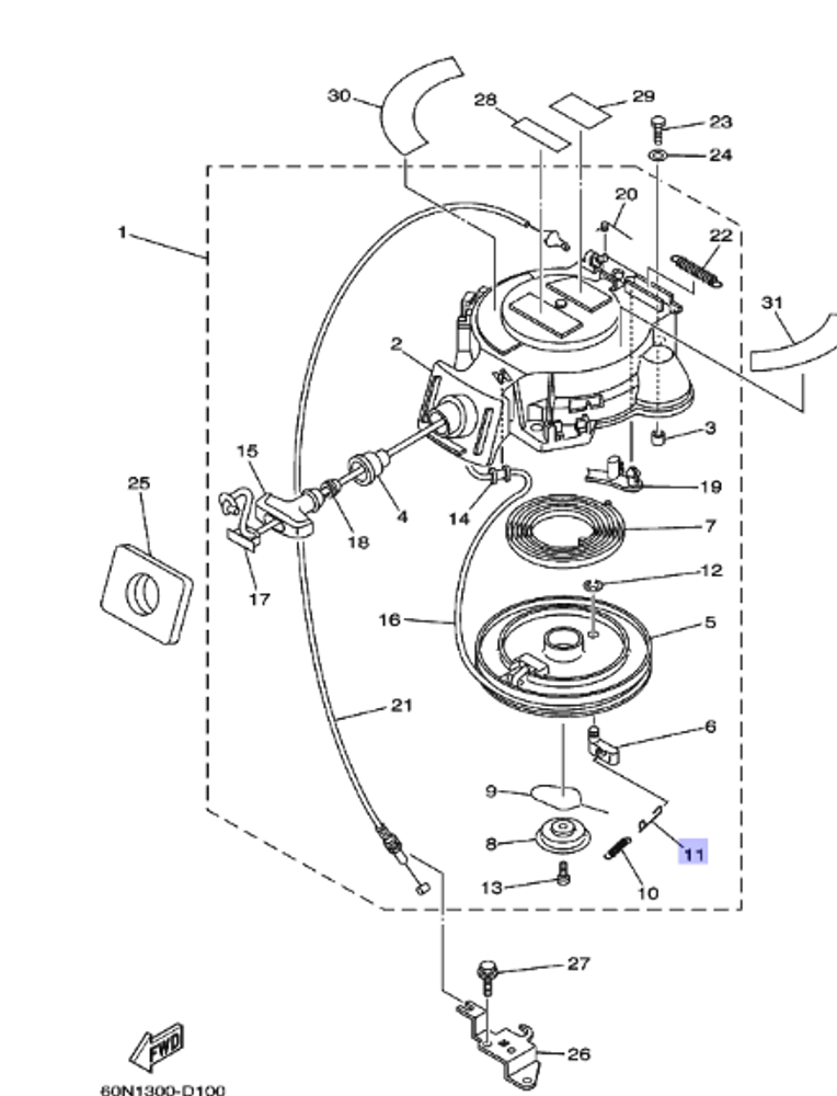 Пружинка Yamaha 68T1578400