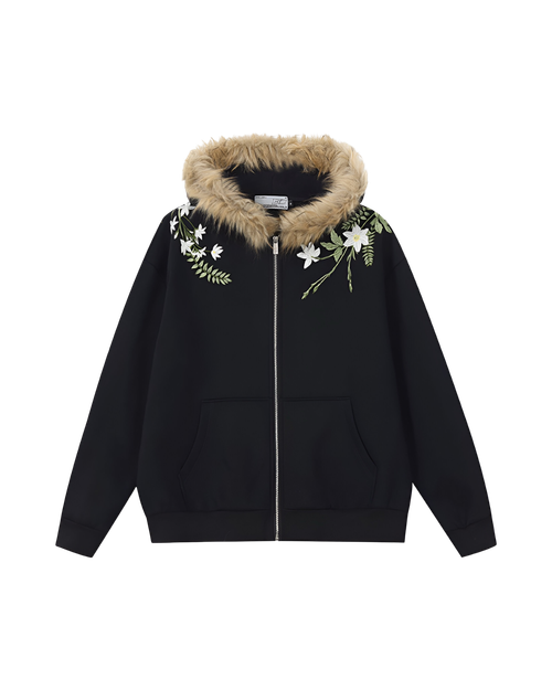 Худи HARSHandCRUEL "Flowers" Fur Hoodie