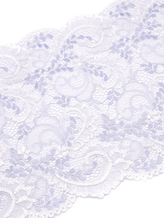 03-158 Кружево эластичное 22 см, айвори/голубой