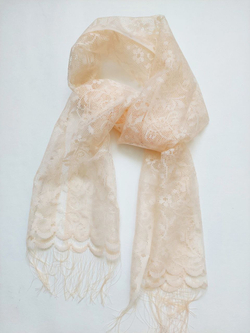 Шарф ажурный женский Персик