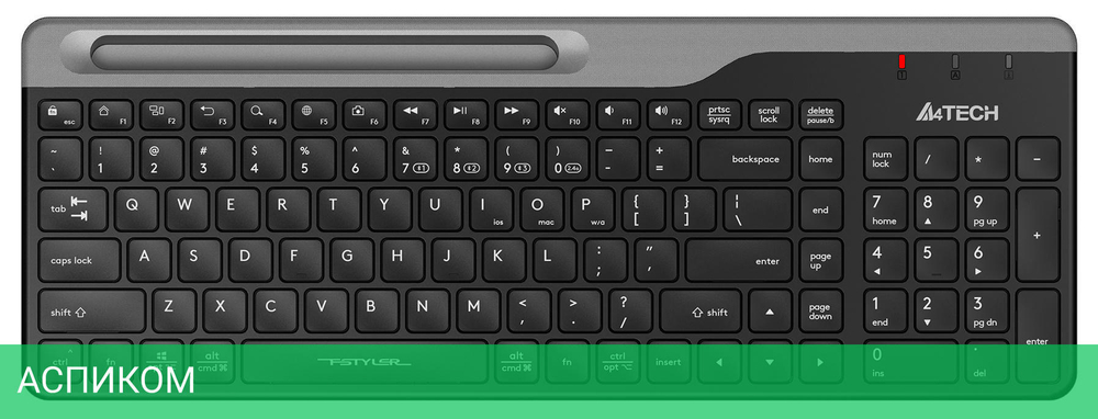 Клавиатура A4Tech Fstyler черный/серый (FBK25)